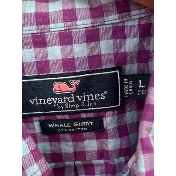 Lot of 3 Vineyard Vines Shirts Boys Large 16 Long Sleeve Whale Shirt Plaid - Picture 4 of 15